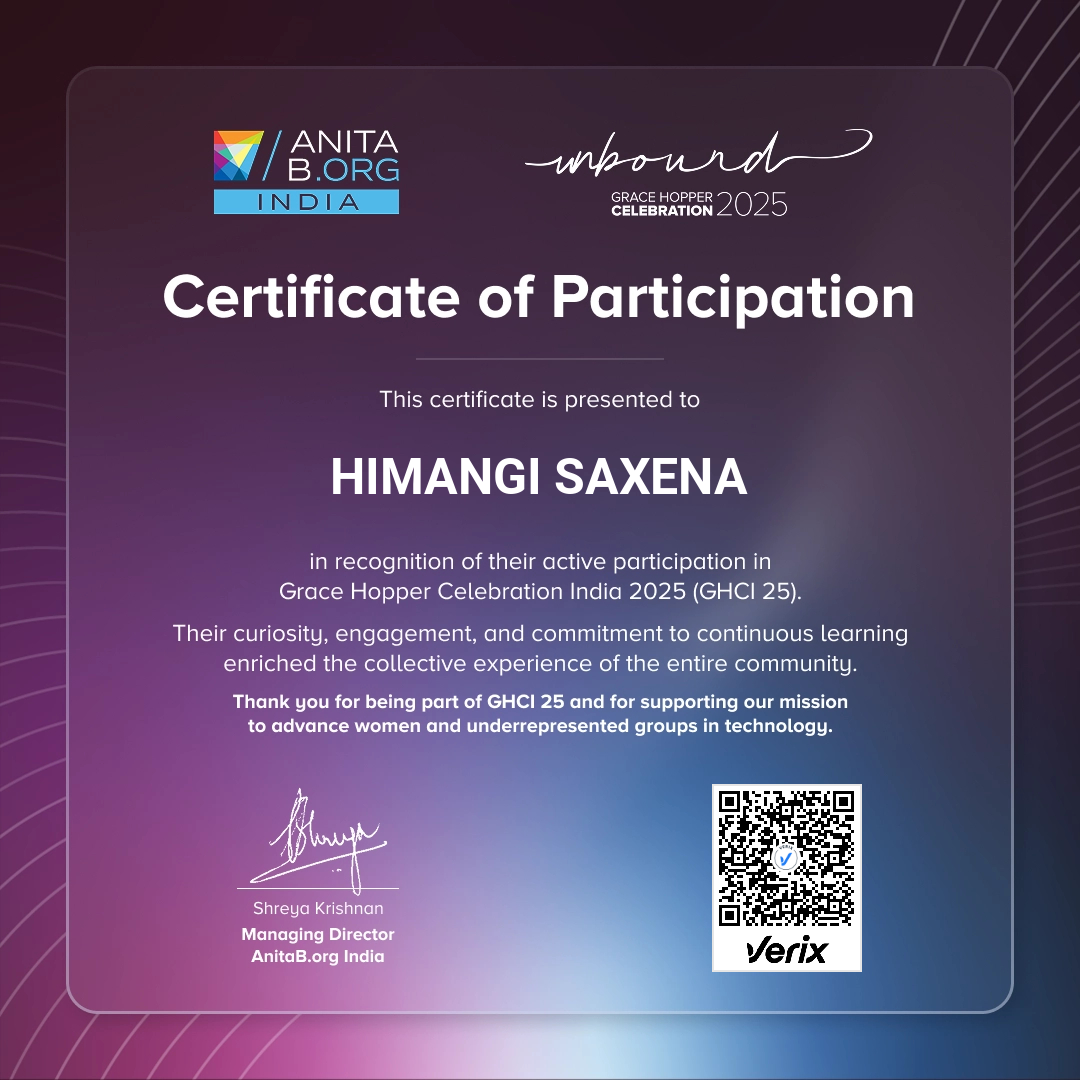 Attendee Certificate - GHCI 25