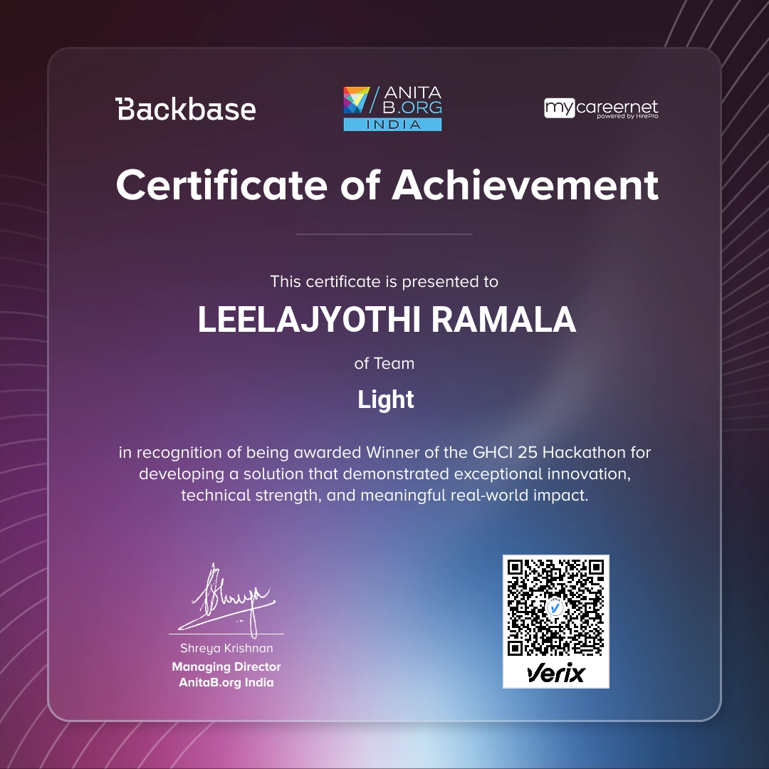 GHCI 2025 - Hackathon Winner Certificate