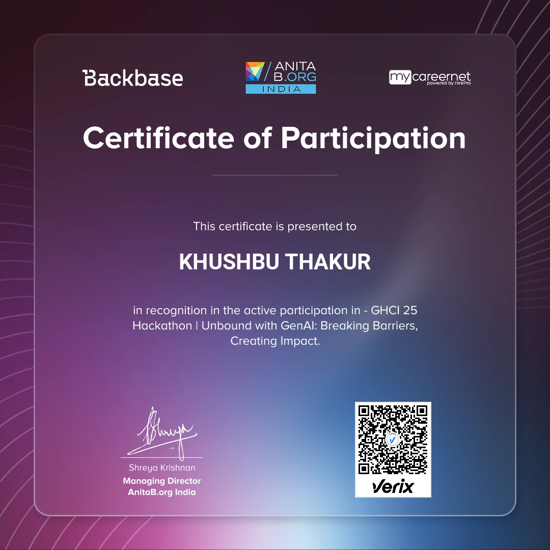 GHCI 2025 - Hackathon Participation Certificate
