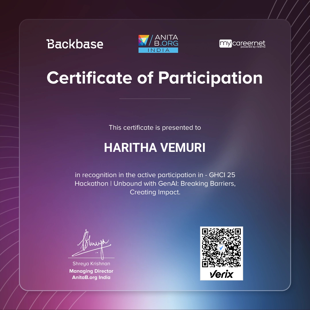 GHCI 2025 - Hackathon Participation Certificate