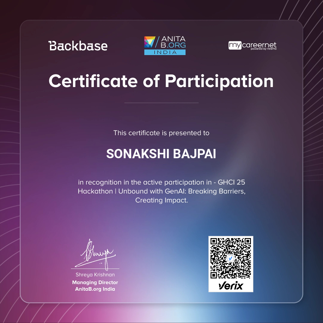 GHCI 2025 - Hackathon Participation Certificate