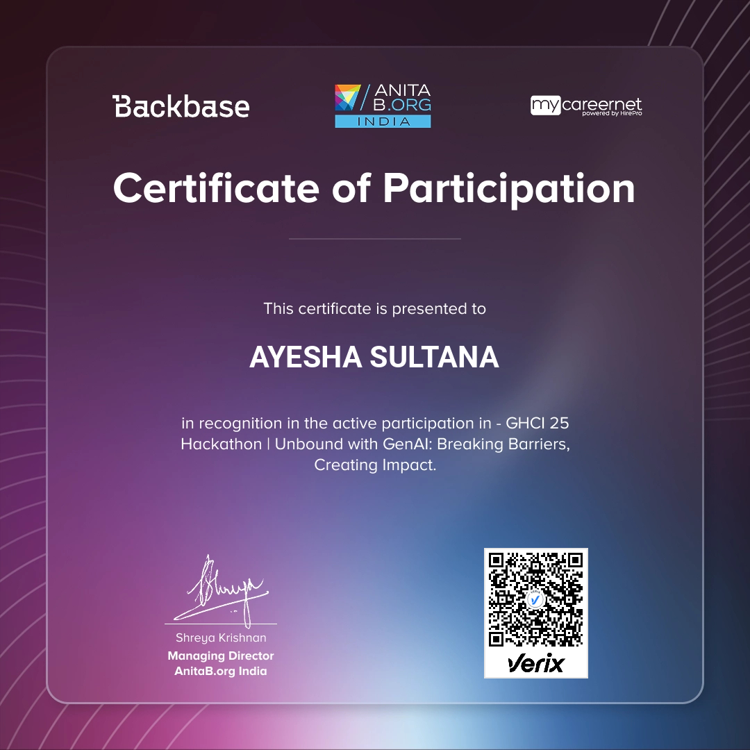 GHCI 2025 - Hackathon Participation Certificate
