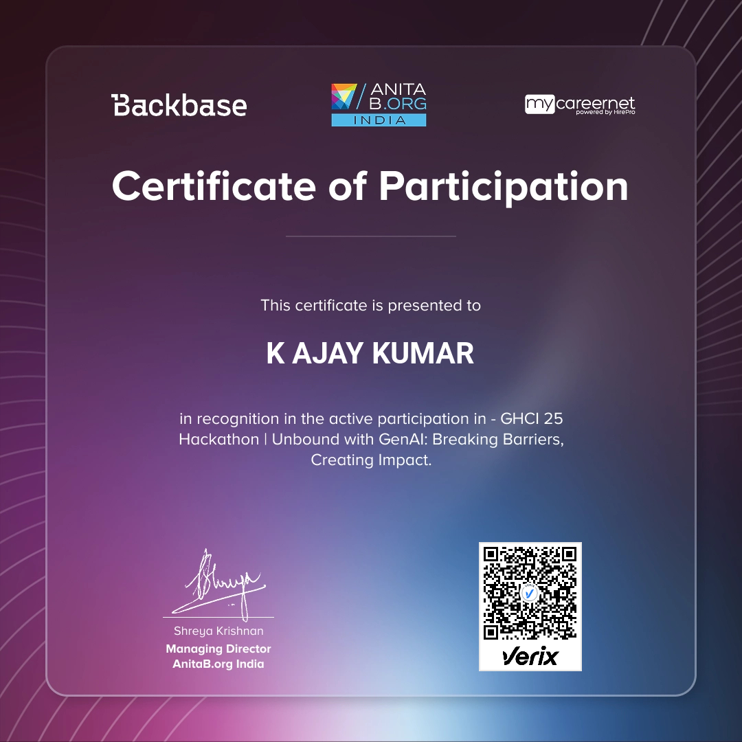 GHCI 2025 - Hackathon Participation Certificate