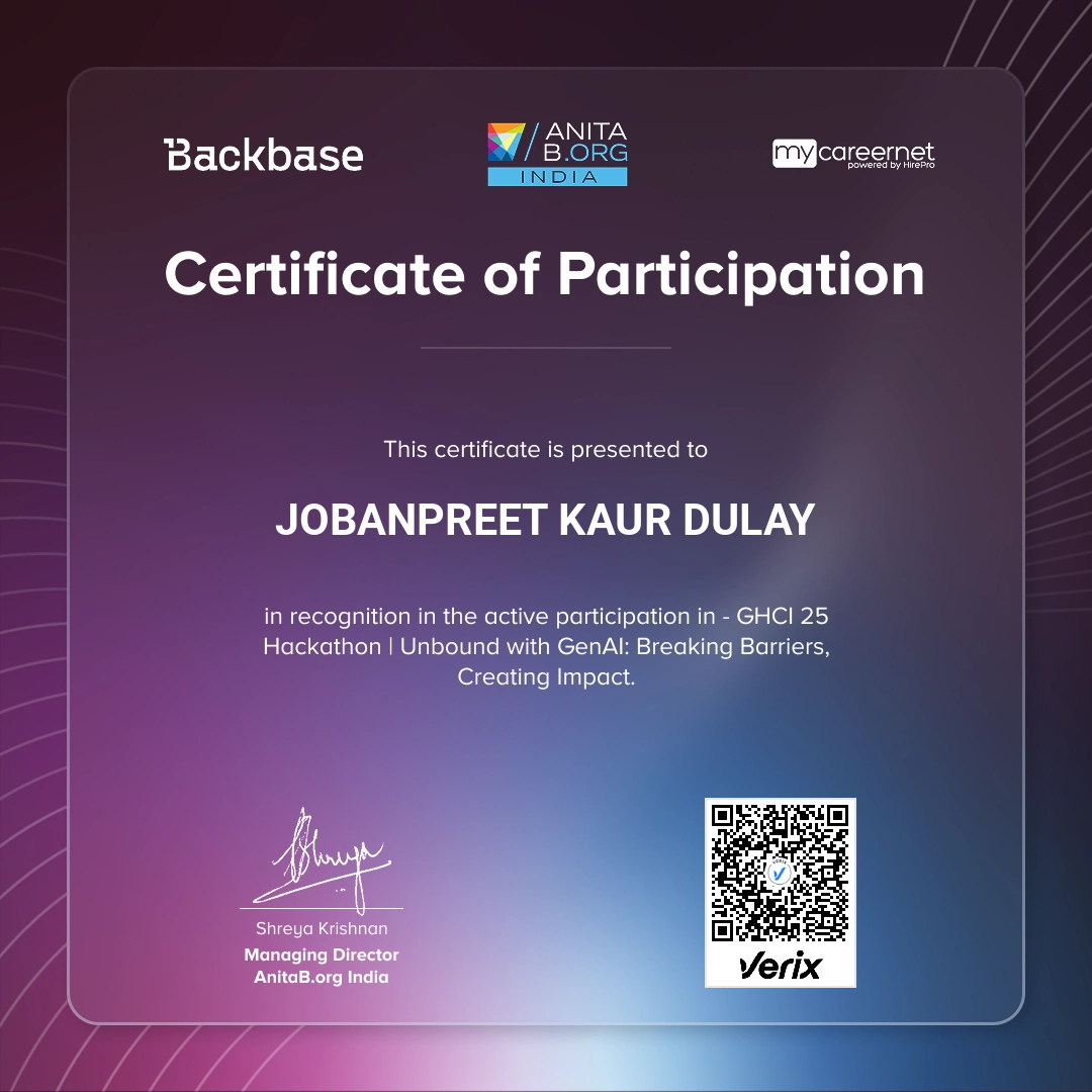 GHCI 2025 - Hackathon Participation Certificate