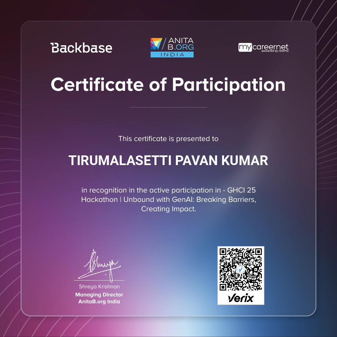 GHCI 2025 - Hackathon Participation Certificate