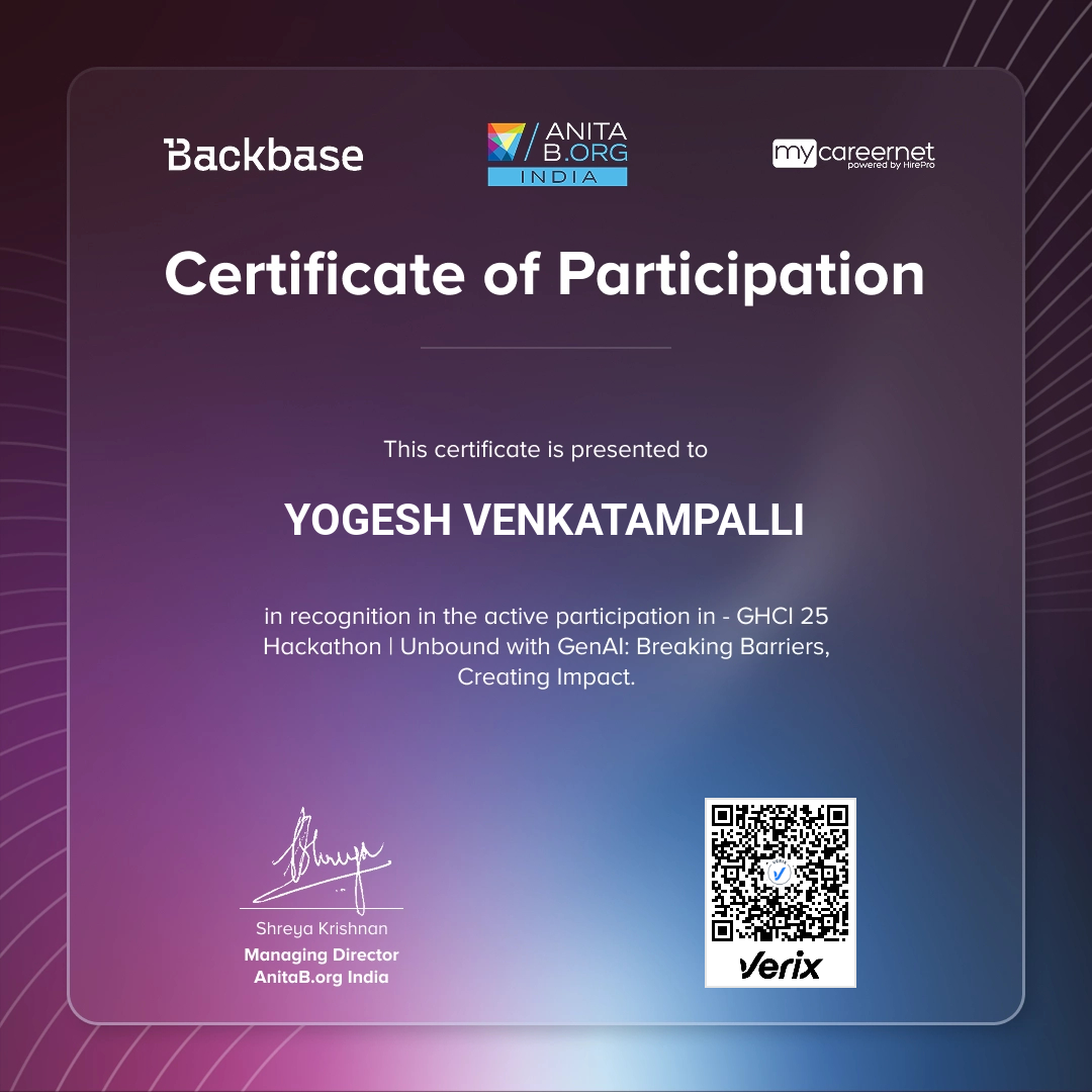 GHCI 2025 - Hackathon Participation Certificate