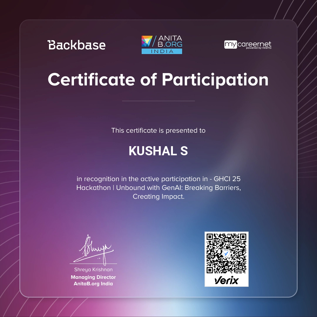 GHCI 2025 - Hackathon Participation Certificate
