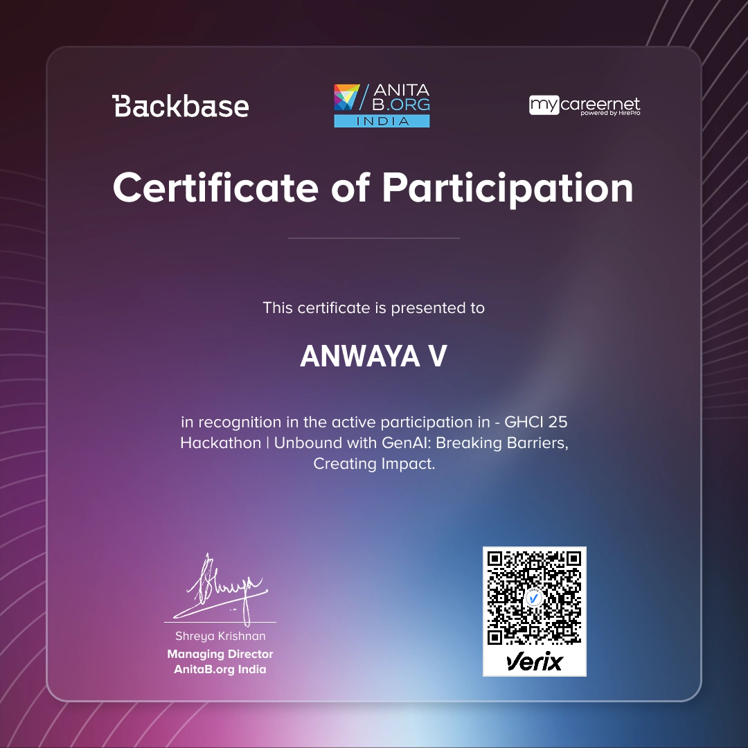 GHCI 2025 - Hackathon Participation Certificate