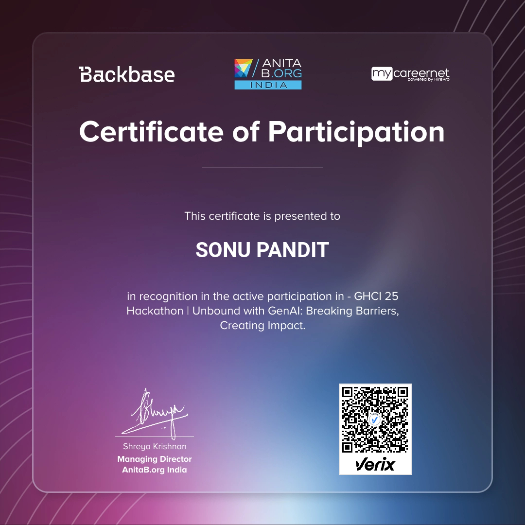 GHCI 2025 - Hackathon Participation Certificate