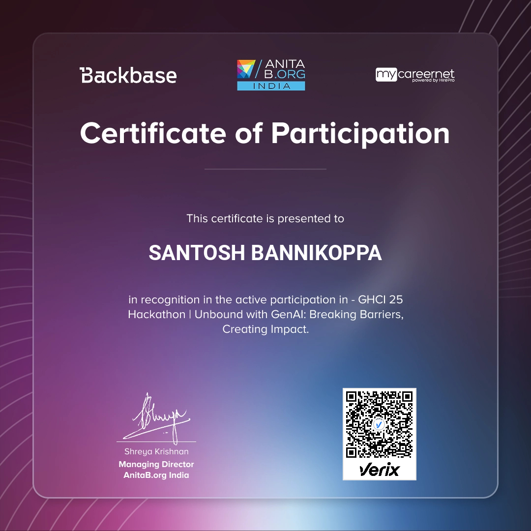GHCI 2025 - Hackathon Participation Certificate