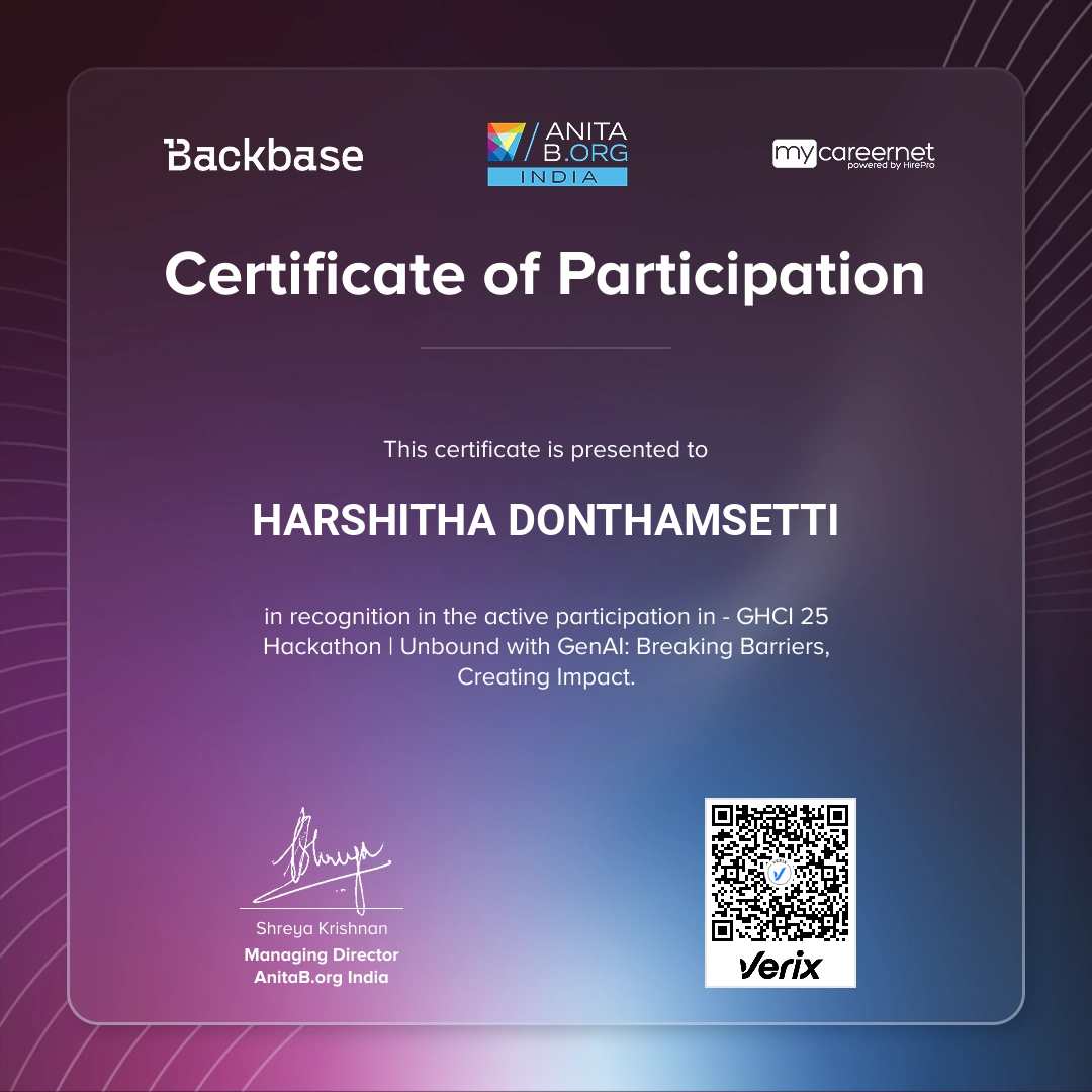 GHCI 2025 - Hackathon Participation Certificate
