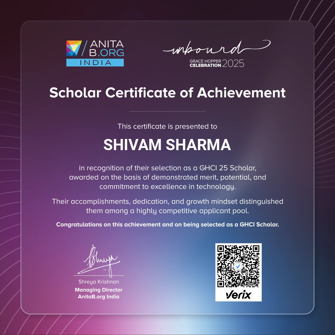 GHCI 2025 - Scholar Certificate of Achievement