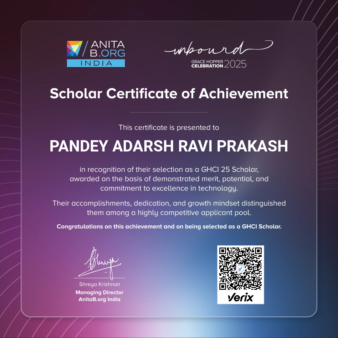 GHCI 2025 - Scholar Certificate of Achievement