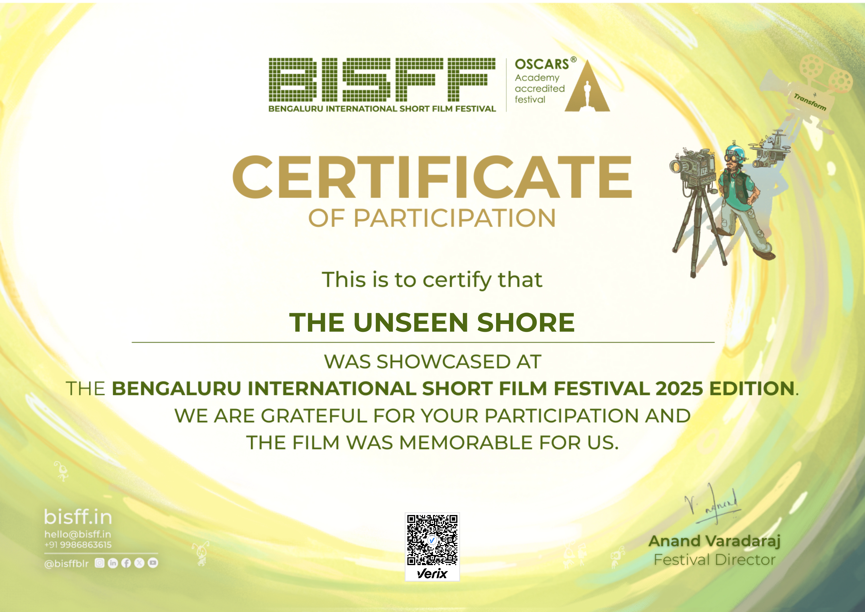 BISFF 2025 | Certificate of Participation