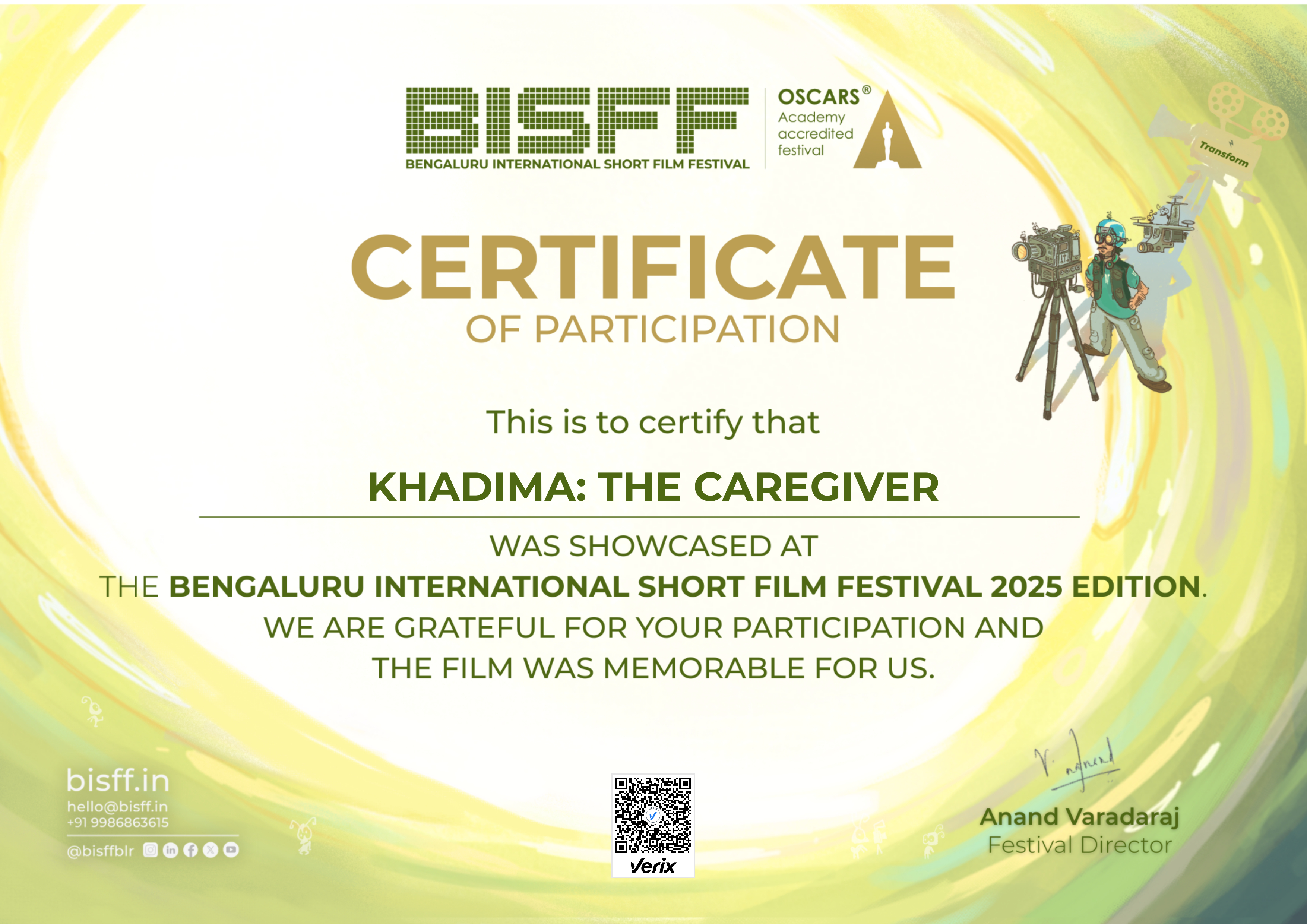 BISFF 2025 | Certificate of Participation