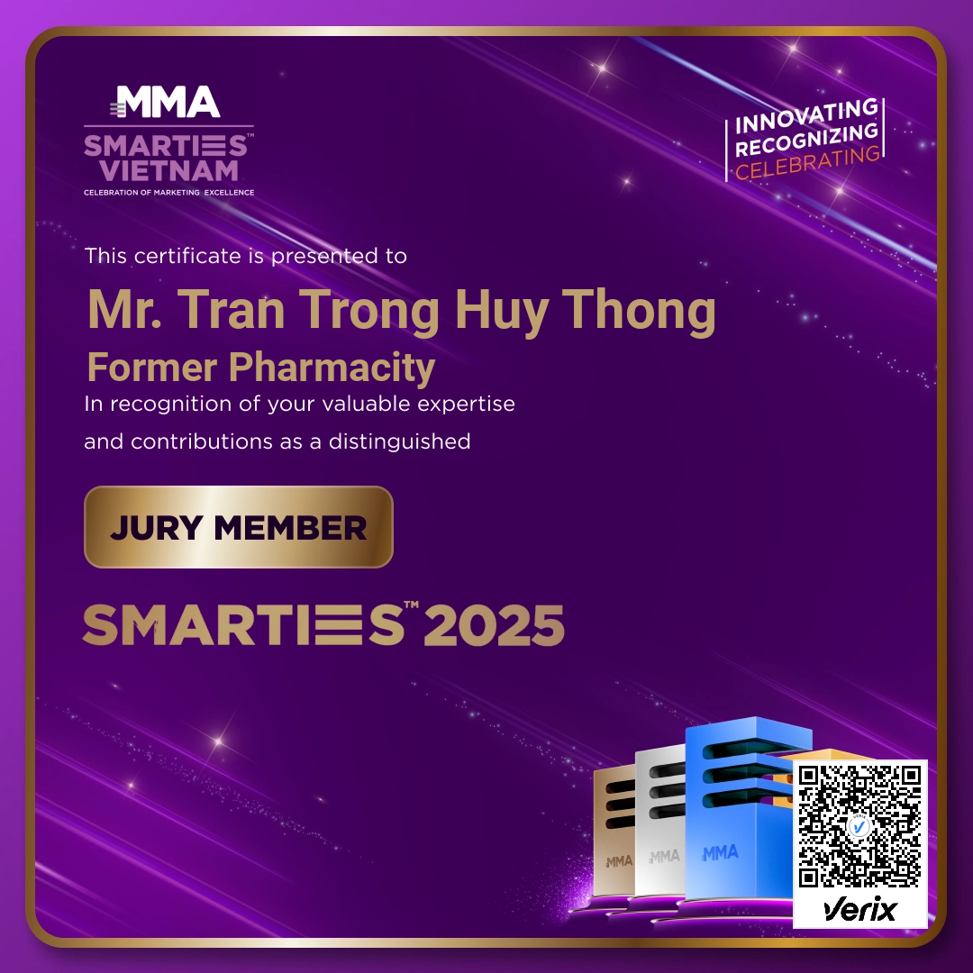 MMA Smarties Jury Vietnam 2025 Certificate
