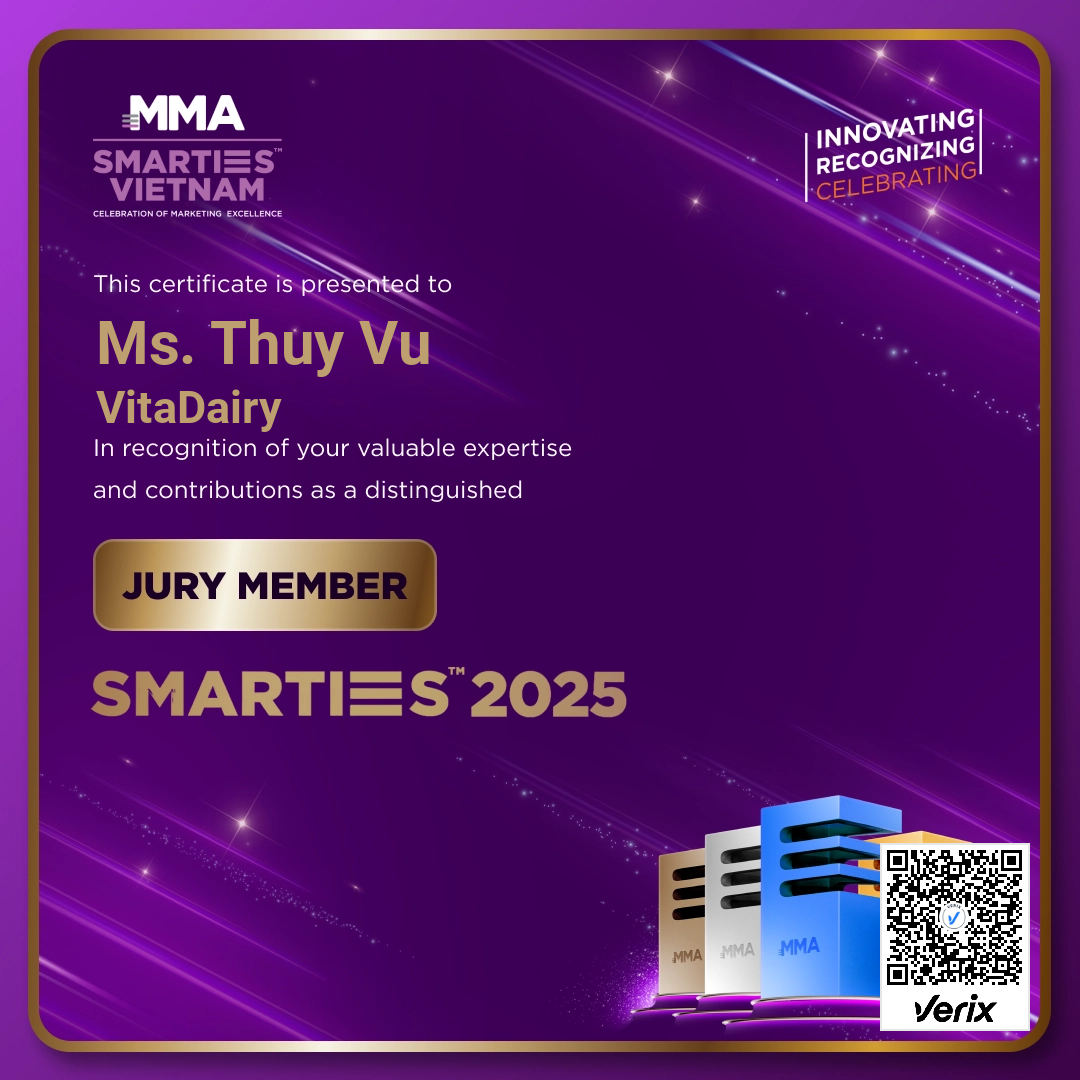 MMA Smarties Jury Vietnam 2025 Certificate