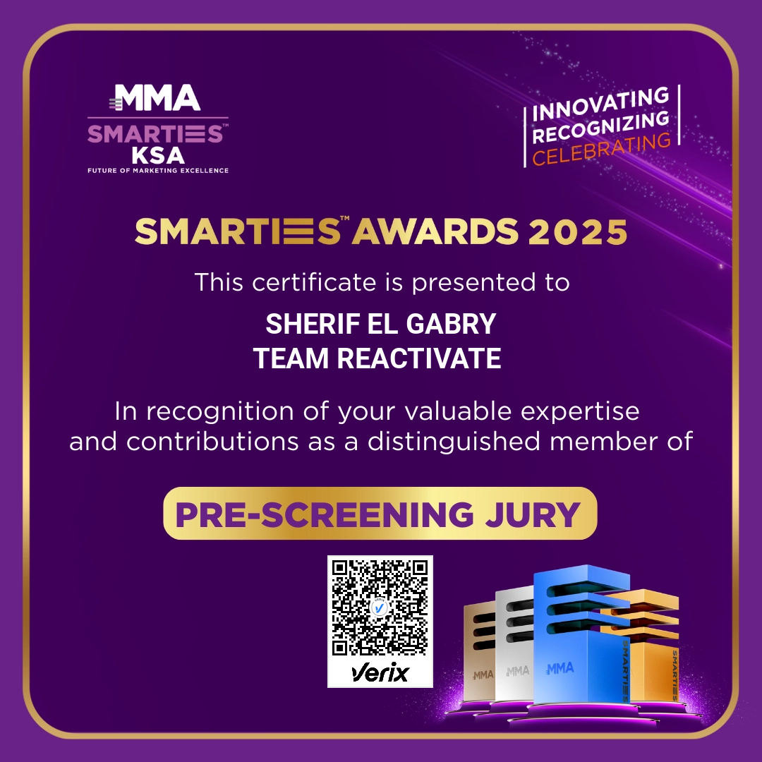 SMARTIES KSA AWARDS Pre-Screening Jury Certificate