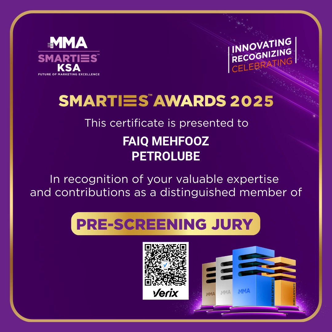 SMARTIES KSA AWARDS Pre-Screening Jury Certificate